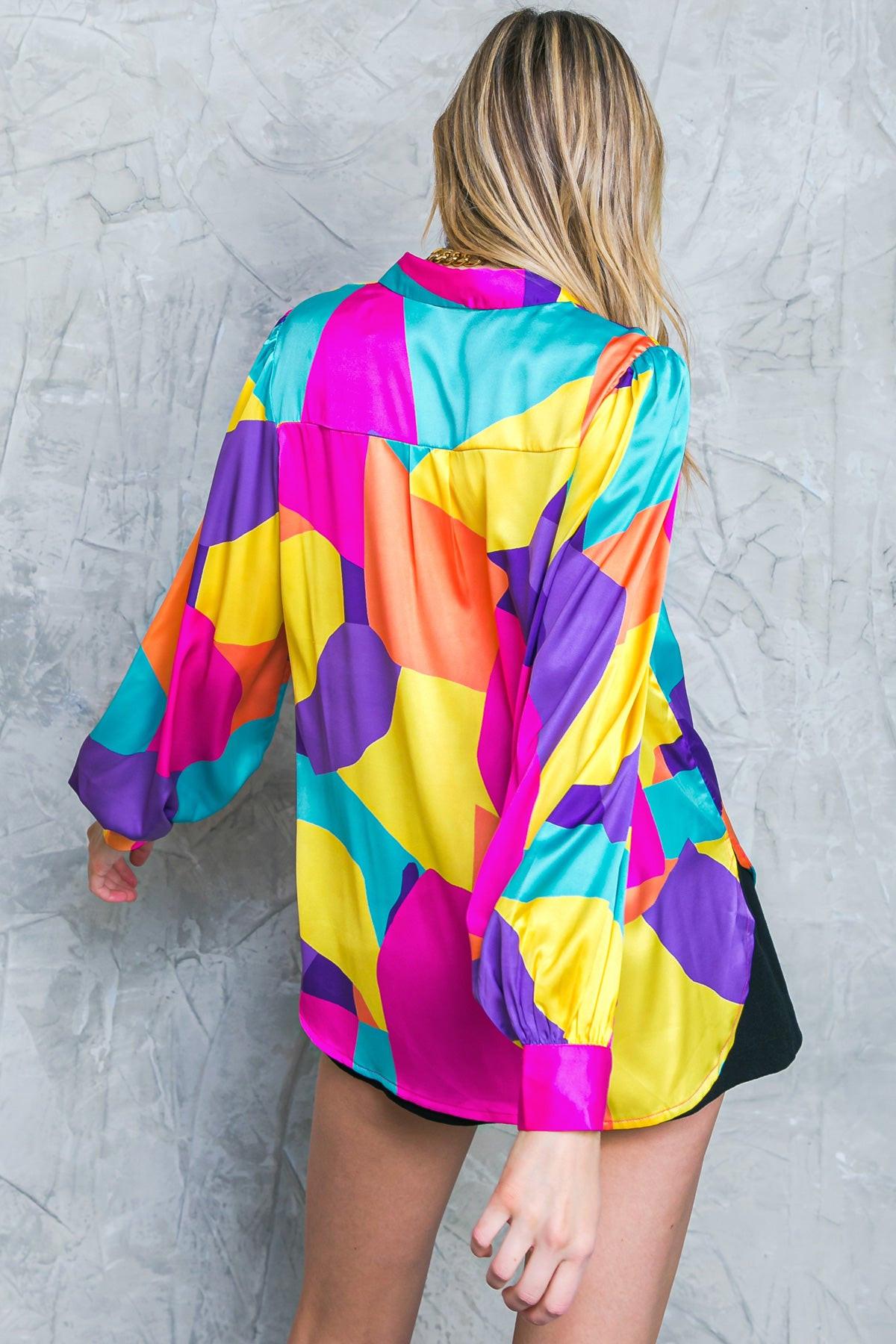FOLLOW THE FLOW WOVEN TOP.