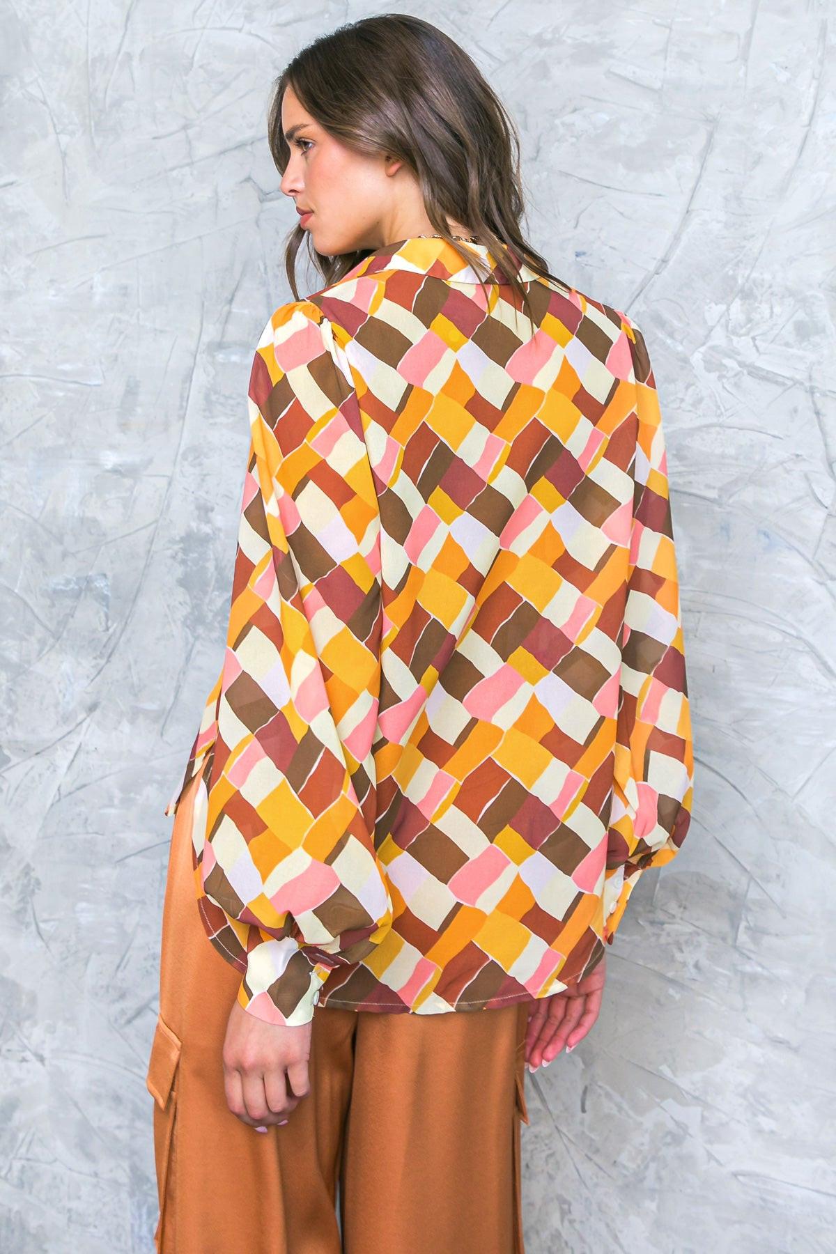 ENJOY EACH DAY WOVEN TOP.
