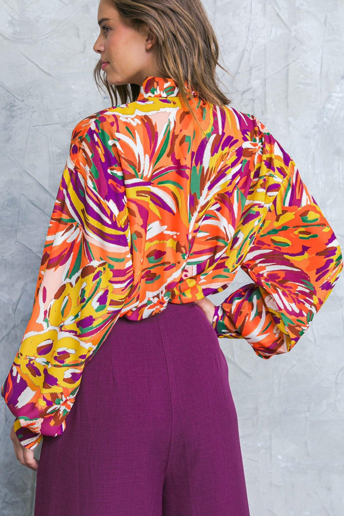FAMOUS BEHAVIOR WOVEN TOP.