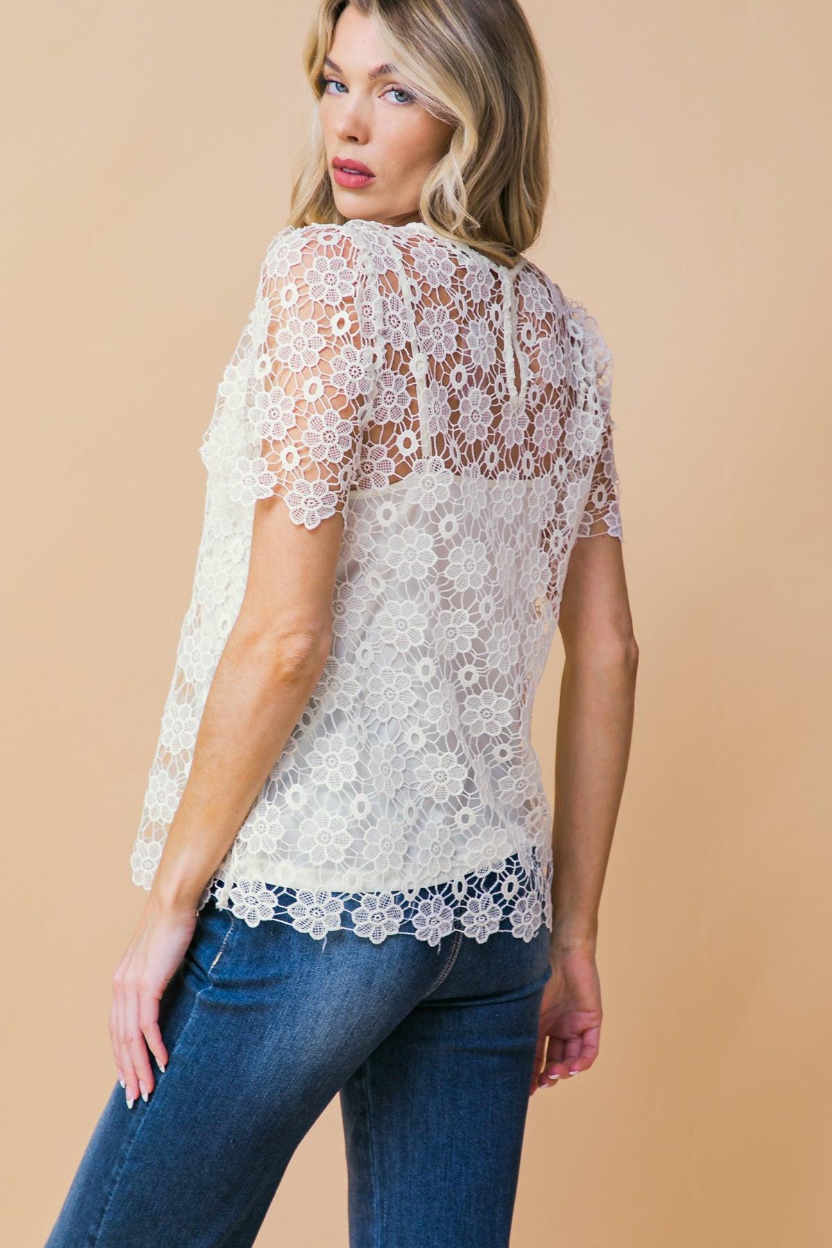 MELT MY HEART LACE TOP.