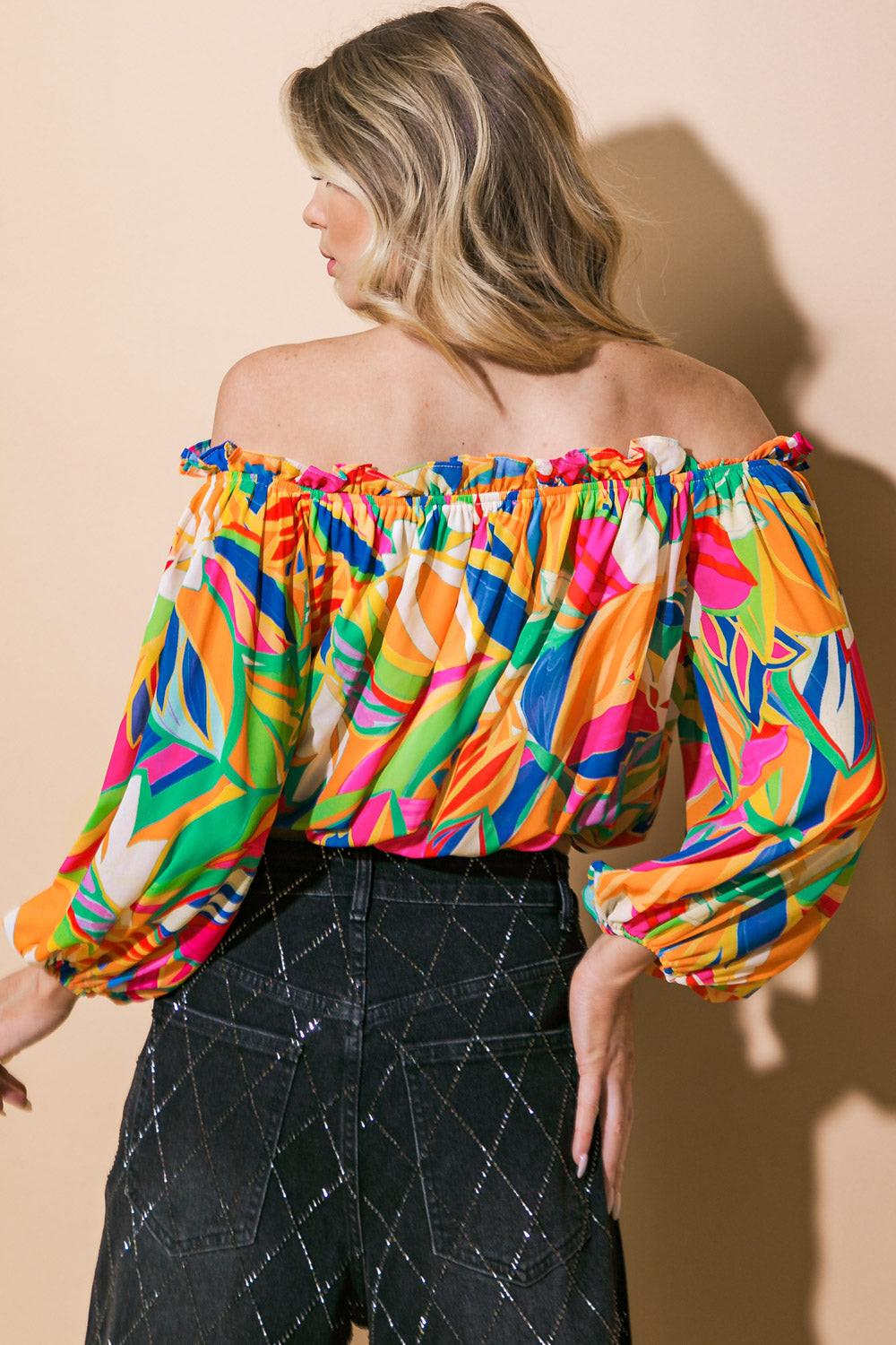 ENTERTAIN ME WOVEN TOP.