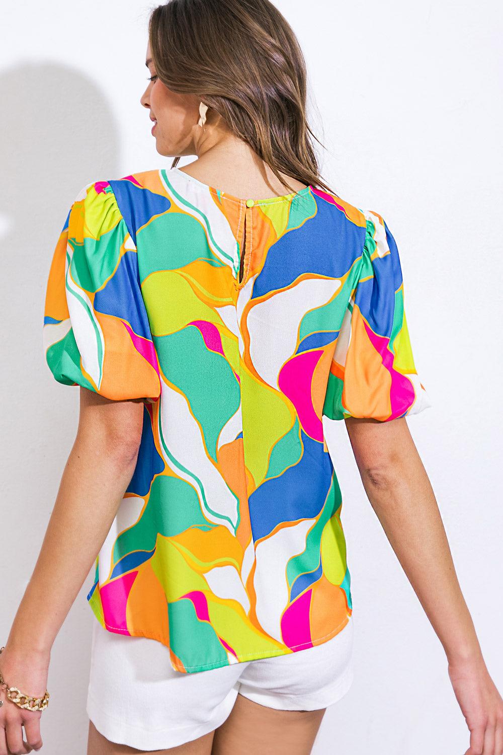 COASTAL VIBES WOVEN TOP.