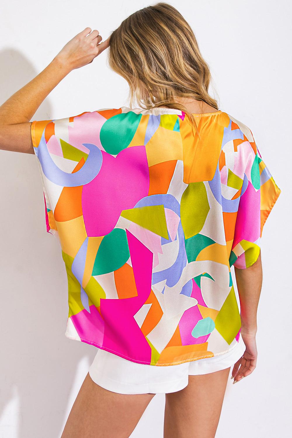 BREATHE FREELY WOVEN TOP.