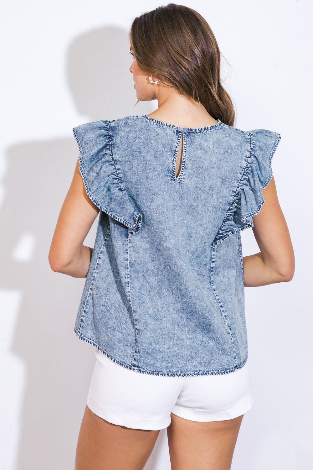 A MAGIC MOMENT WOVEN TOP.