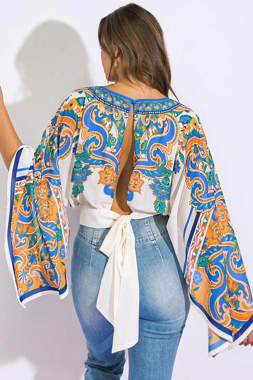RIGHT THIS WAY WOVEN TOP.