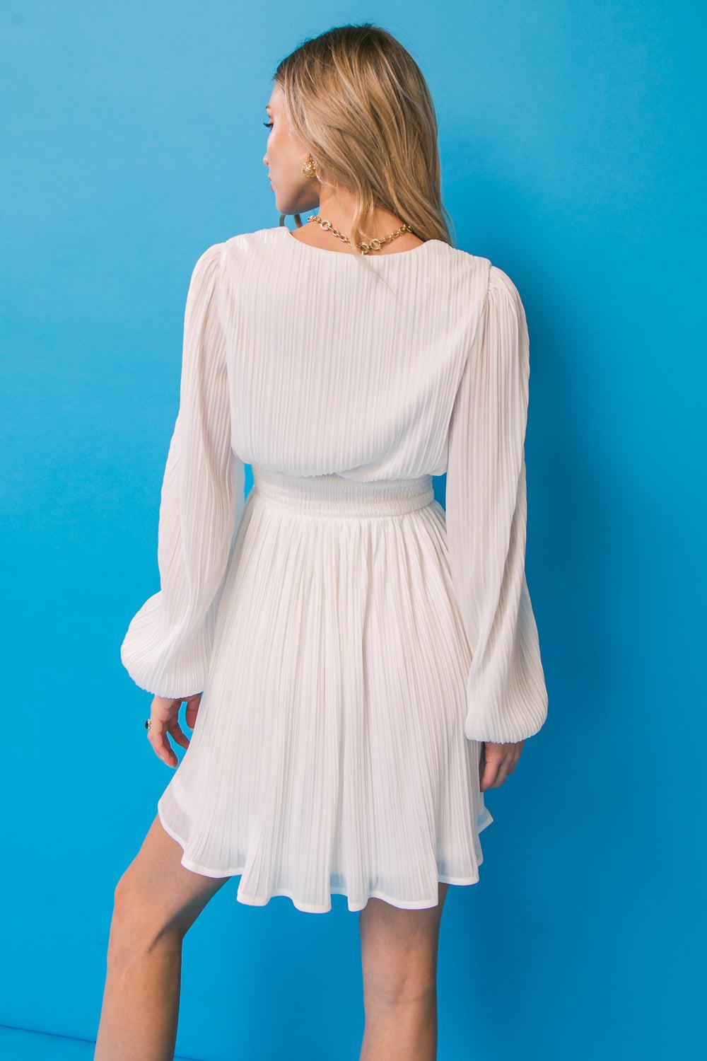 DAY IN THE CITY WOVEN MINI DRESS.