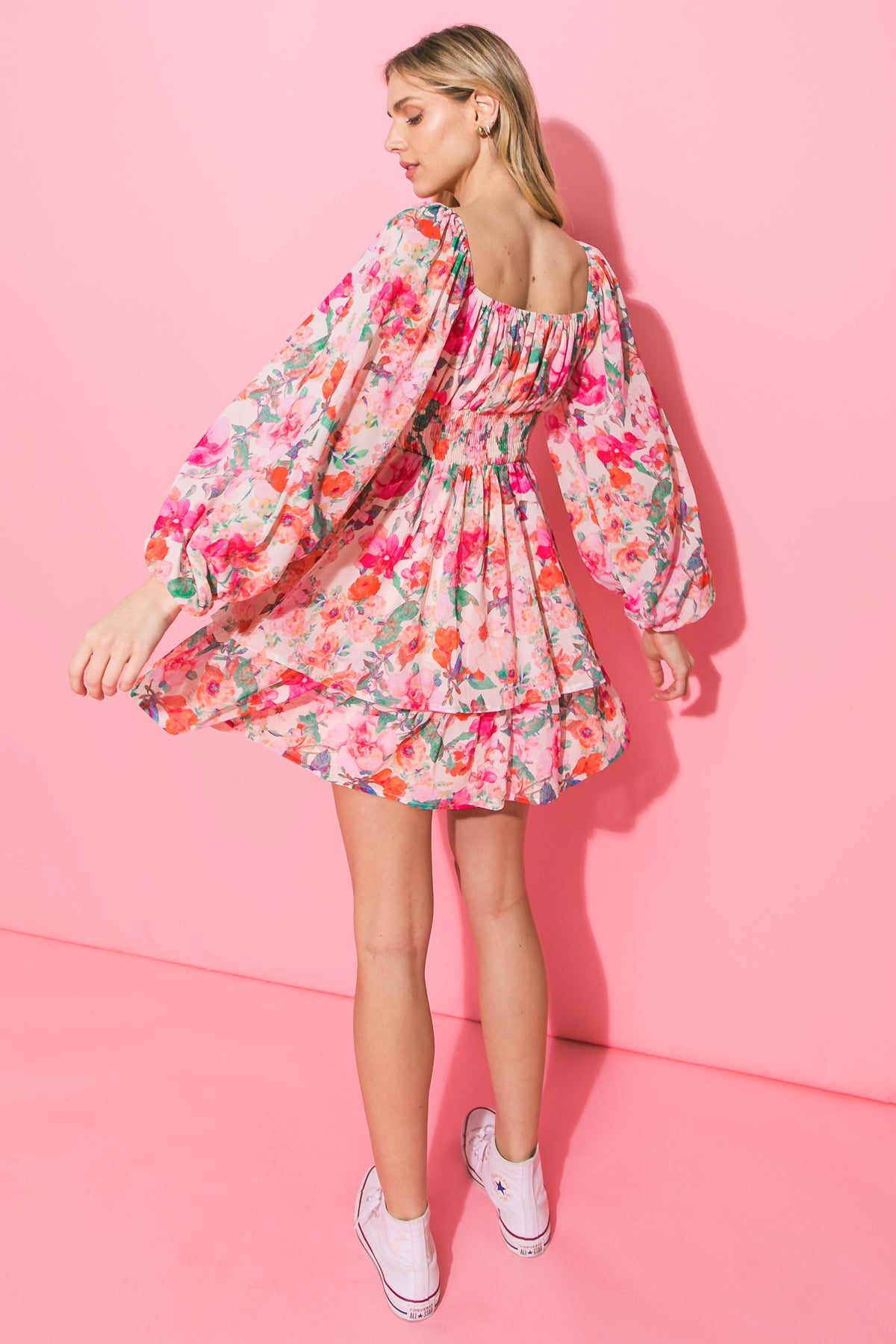 LOVE ME TONIGHT WOVEN MINI DRESS.