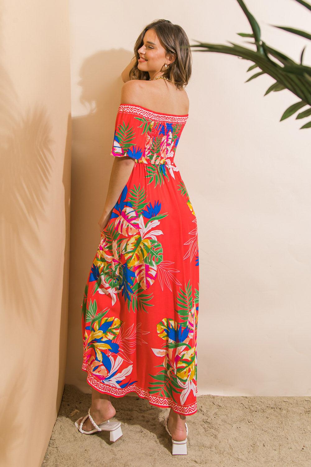 COVER ME UP FLORAL MIDI DRESS l FLYING TOMATO