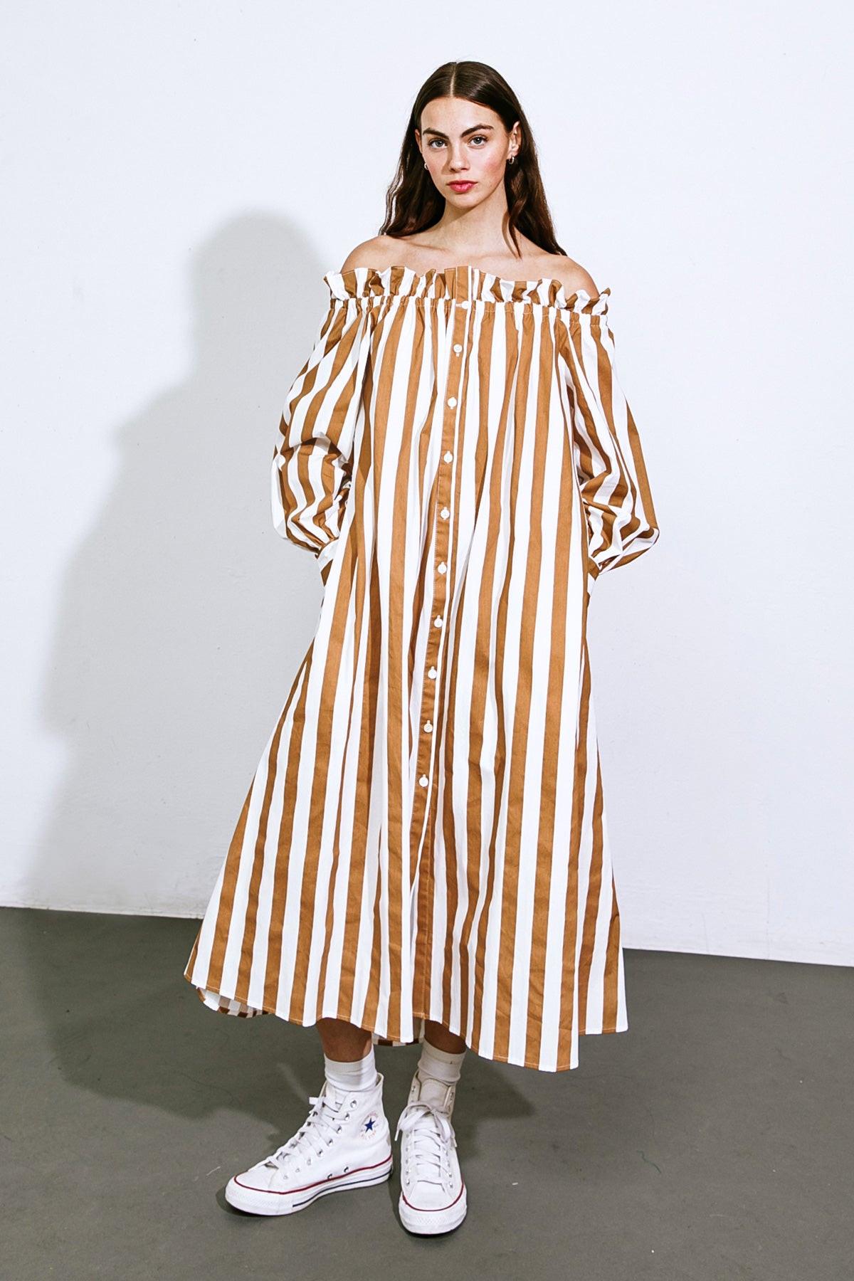 ERASE THE PAST WOVEN MIDI DRESS.
