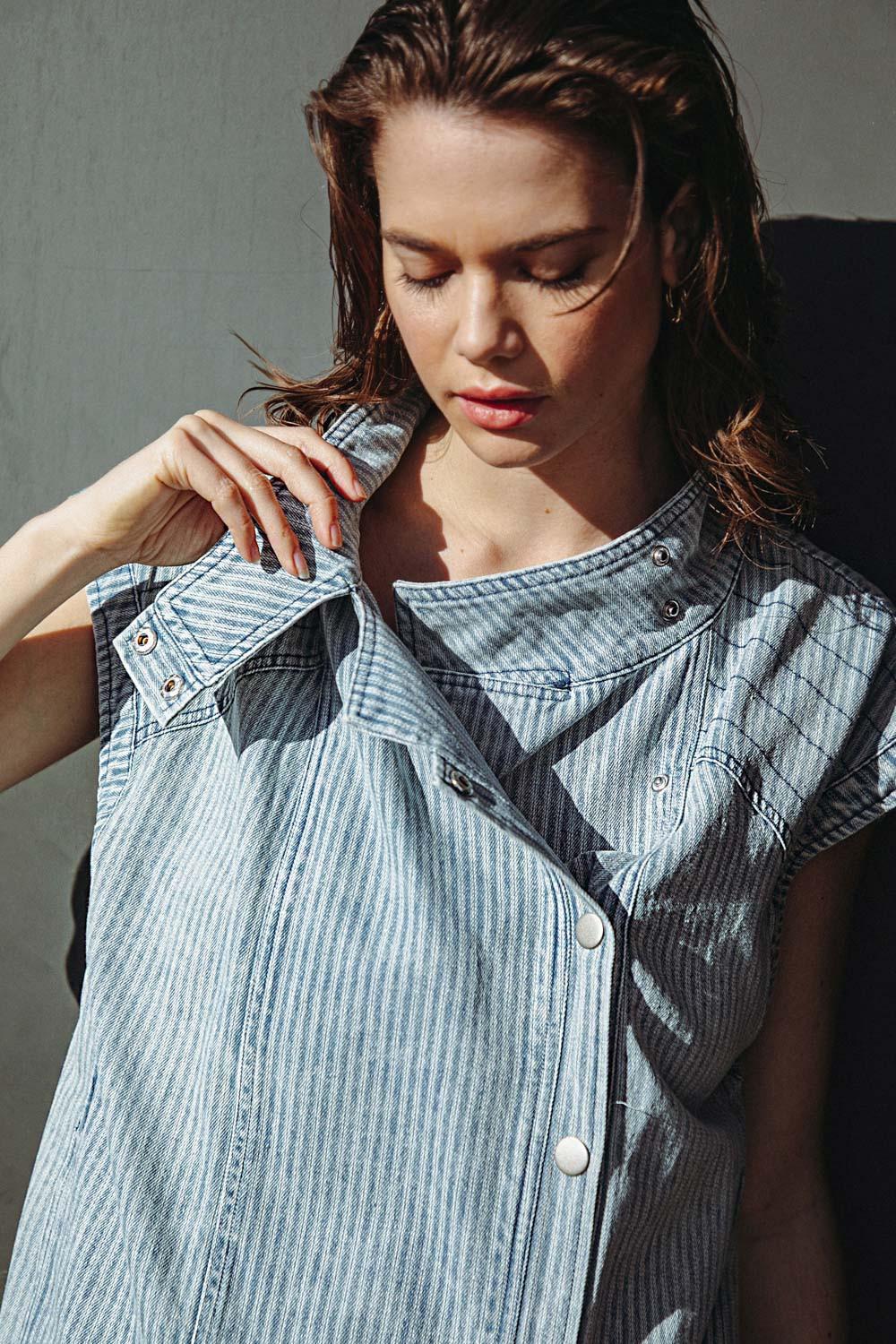 LATE SUMMER NIGHTS DENIM VEST.