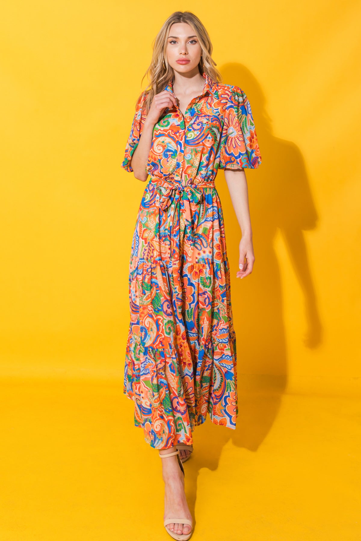 LET'S REWIND WOVEN ANKLE DRESS