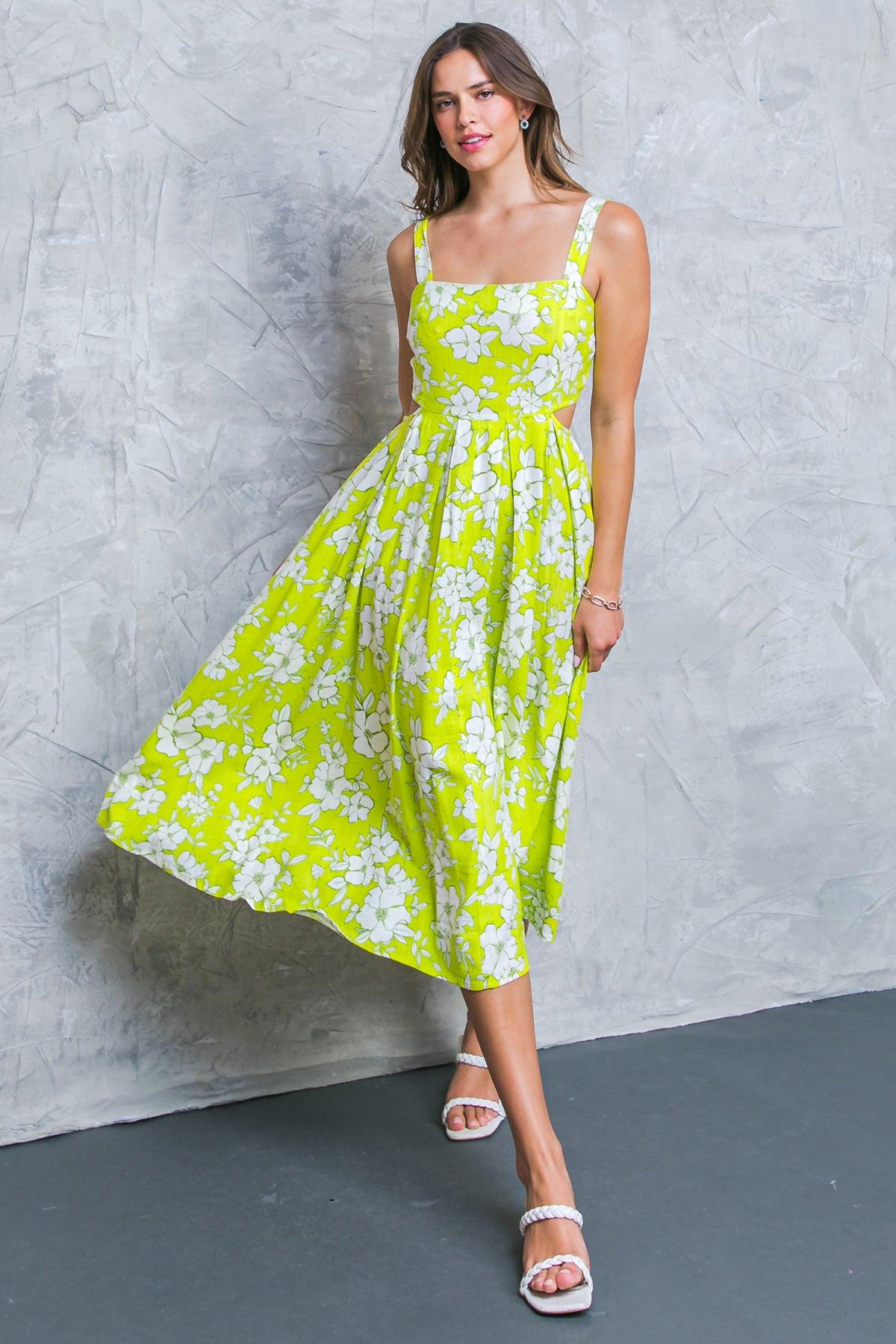 PERFECTLY ADORED WOVEN MIDI DRESS.