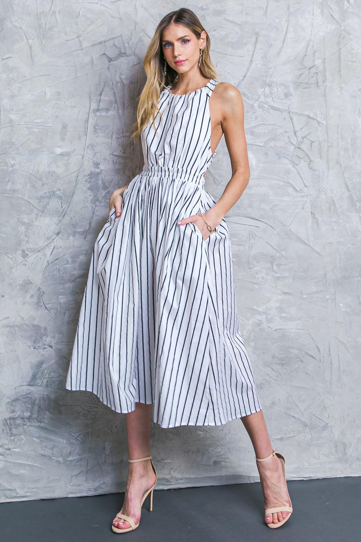 DON'T HOLD BACK POPLIN MIDI DRESS.