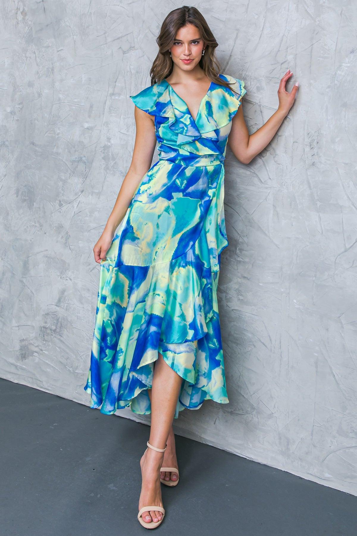 LA BEBE WOVEN SATIN MAXI DRESS l FLYING TOMATO Flying Tomato LA BEBE WOVEN SATIN MAXI DRESS l FLYING TOMATO Flying Tomato