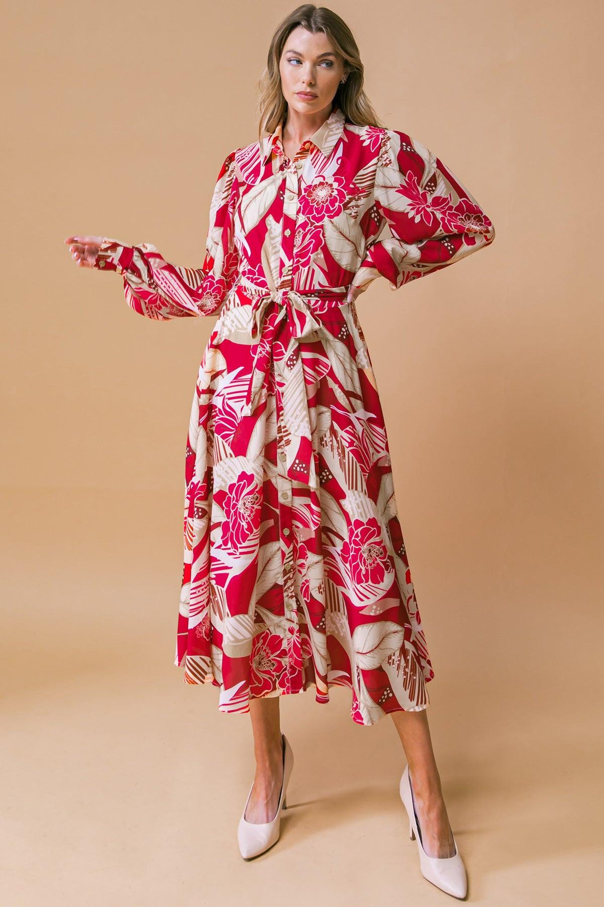 HEART OF WOVEN MIDI DRESS.