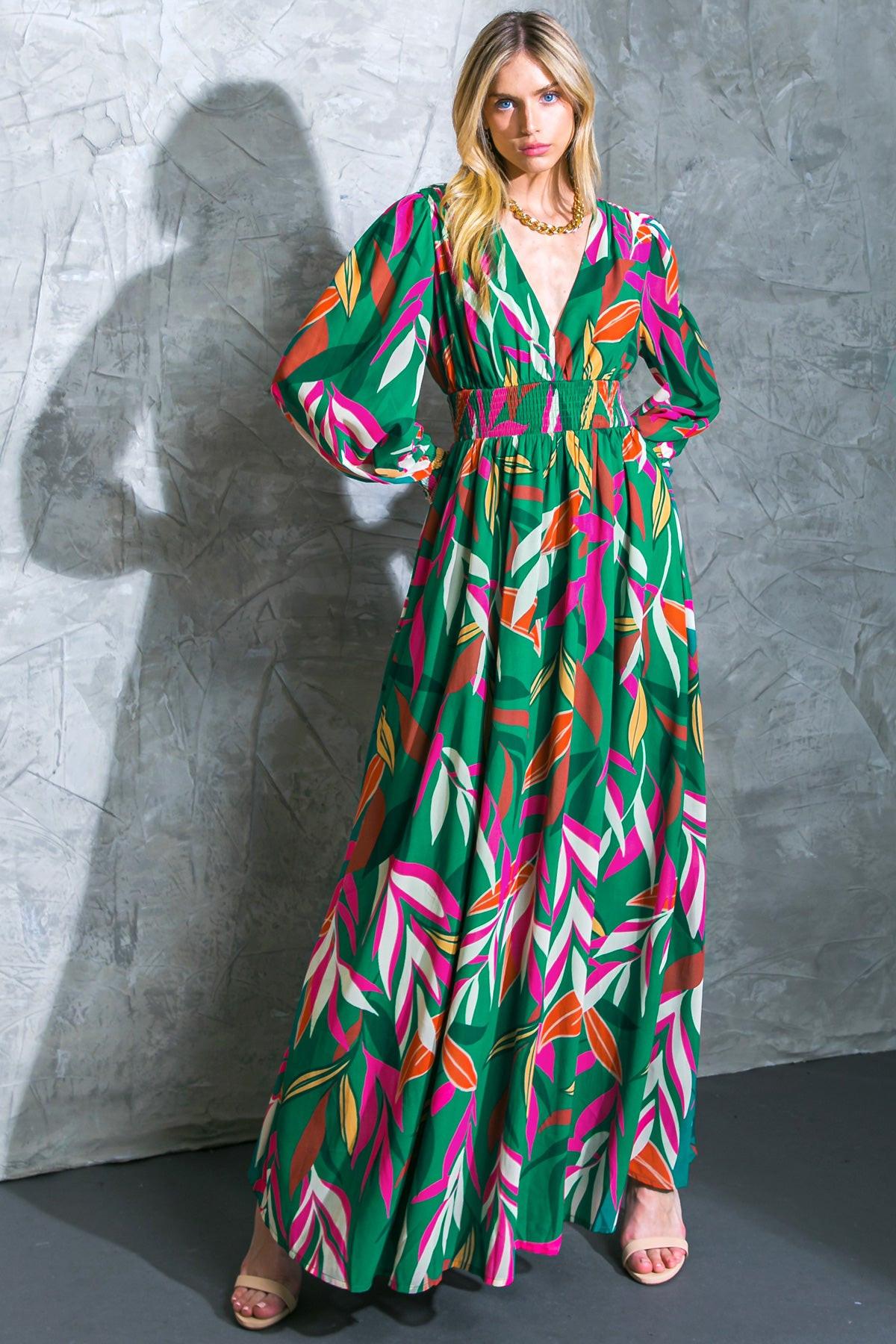 GONE COASTAL WOVEN MAXI DRESS, GREEN / S GONE COASTAL WOVEN MAXI DRESS, GREEN / S