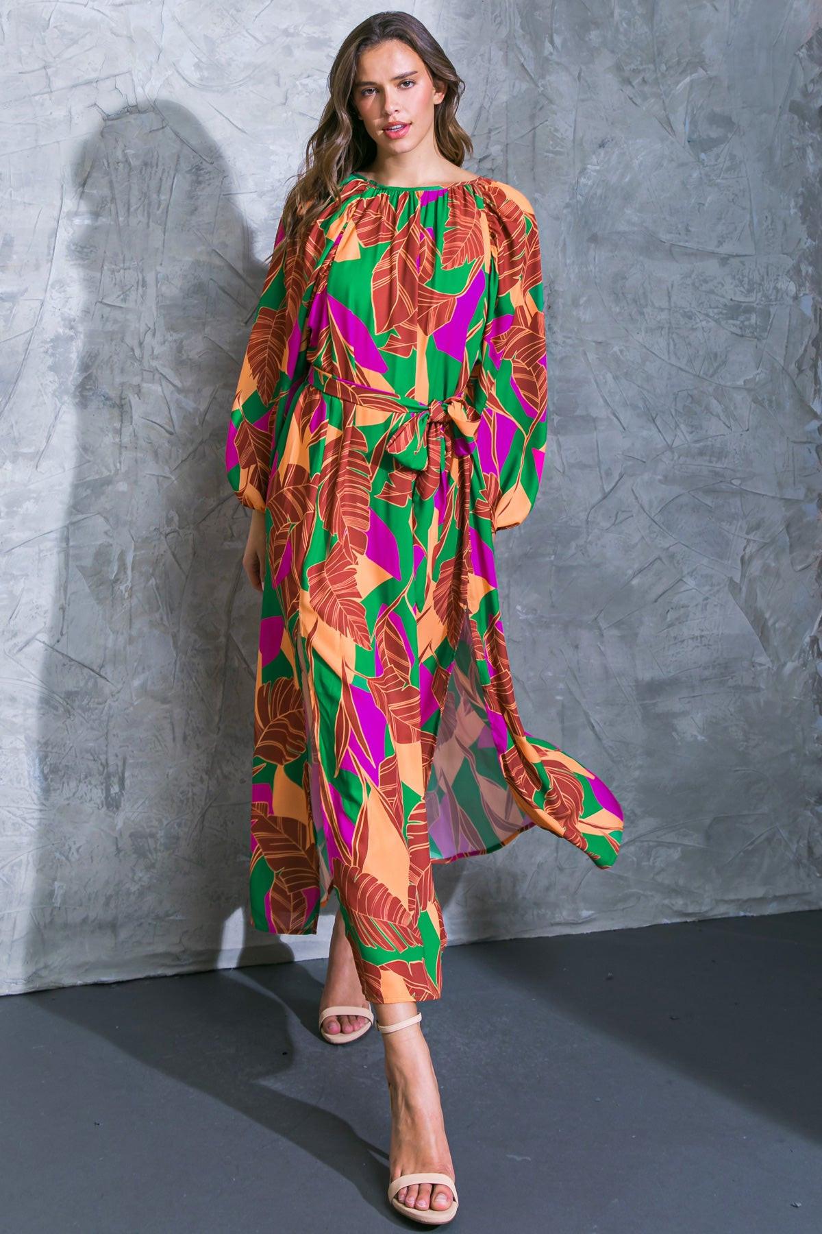 CUE THE CHIC WOVEN MIDI DRESS.