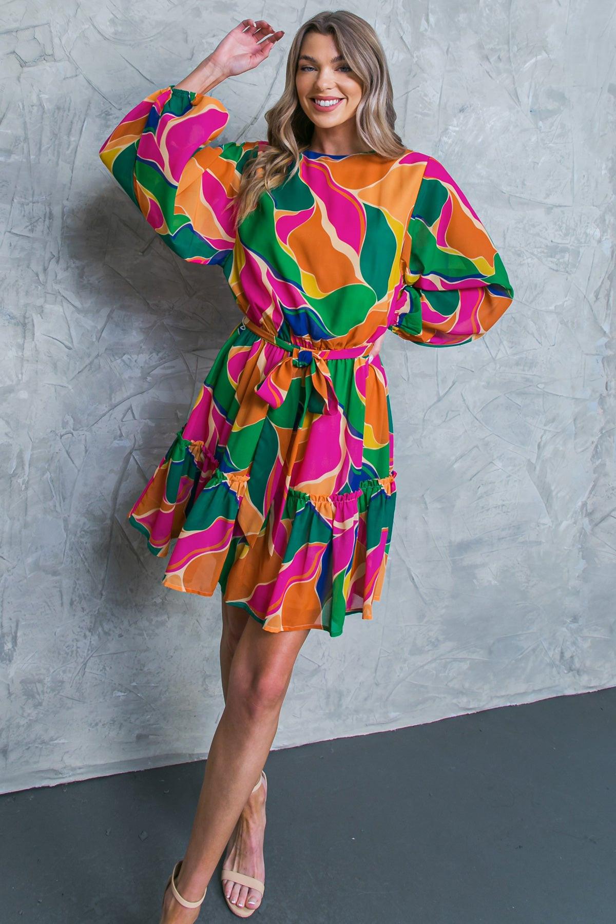 THANK ME LATER WOVEN MINI DRESS.