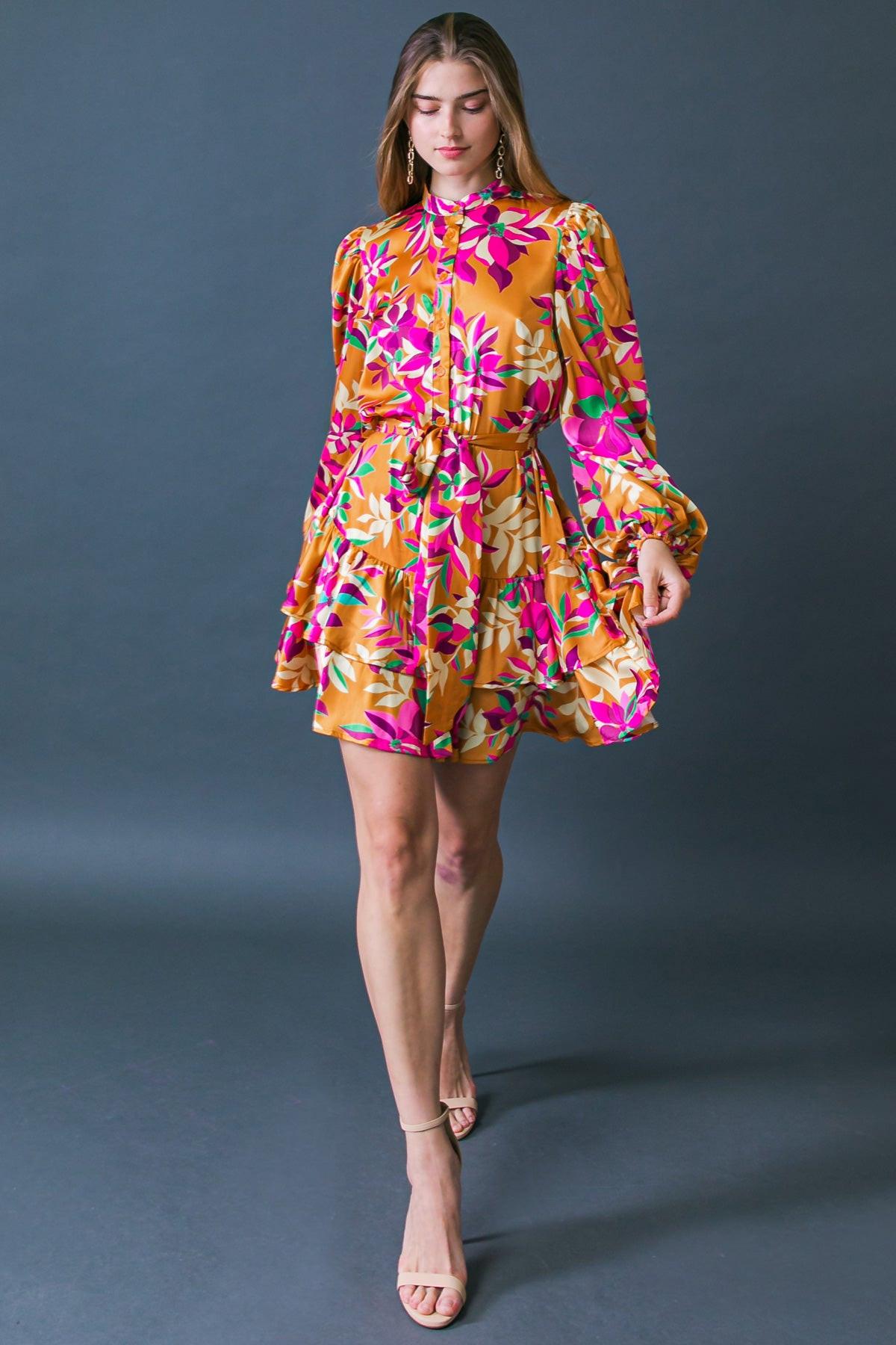 JUST BELIEVE IN ME WOVEN MINI DRESS.