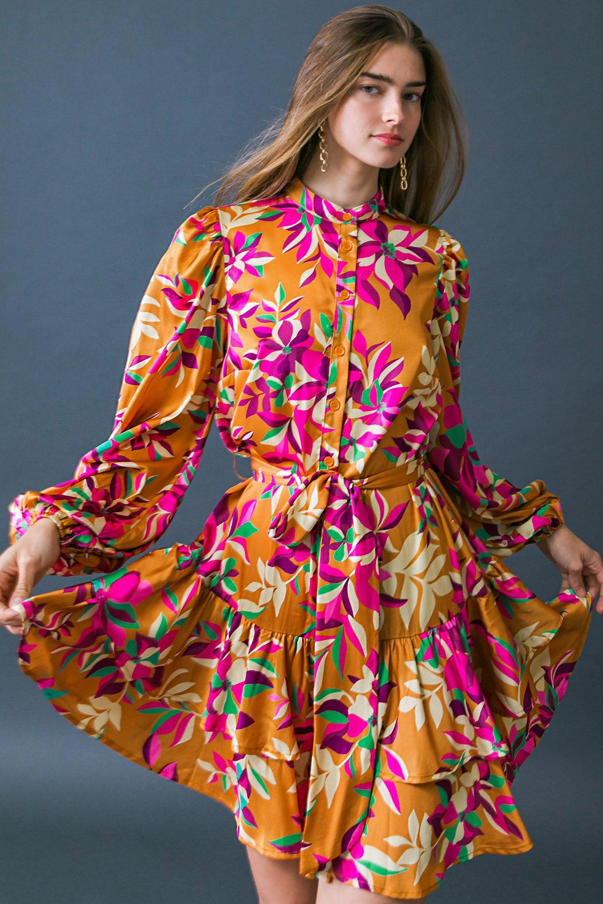 JUST BELIEVE IN ME WOVEN MINI DRESS.