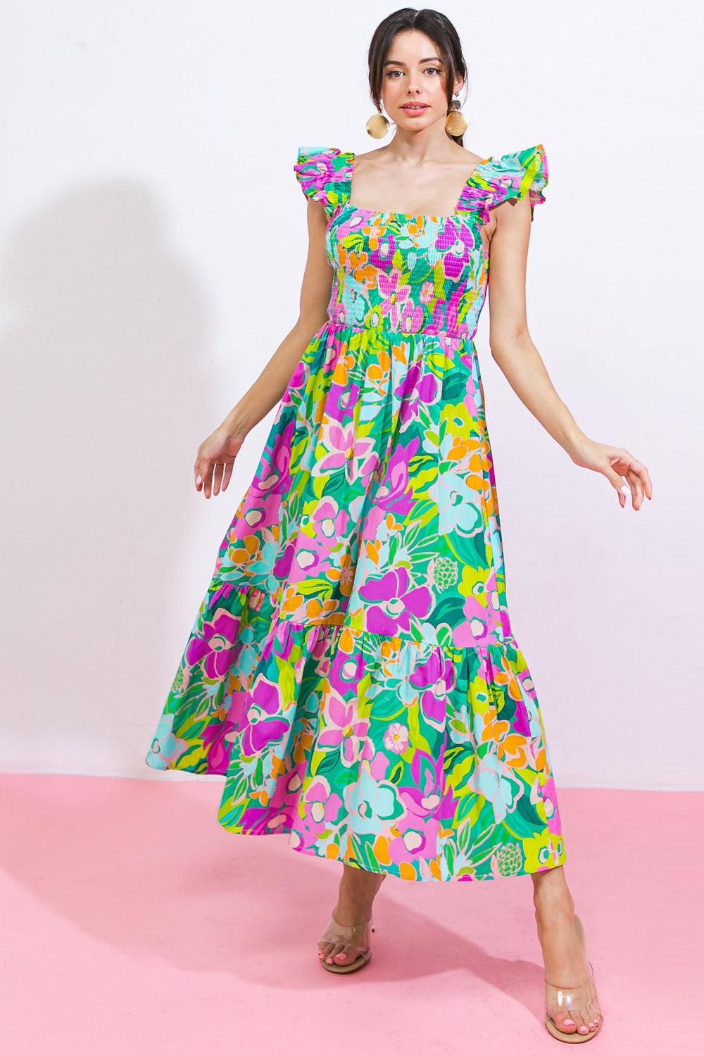 LOVE HAZE WOVEN MIDI DRESS.