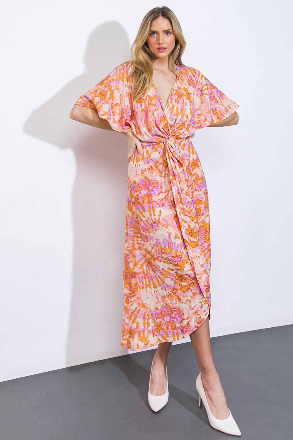 MOST WONDERFUL TIME WOVEN MIDI DRESS.