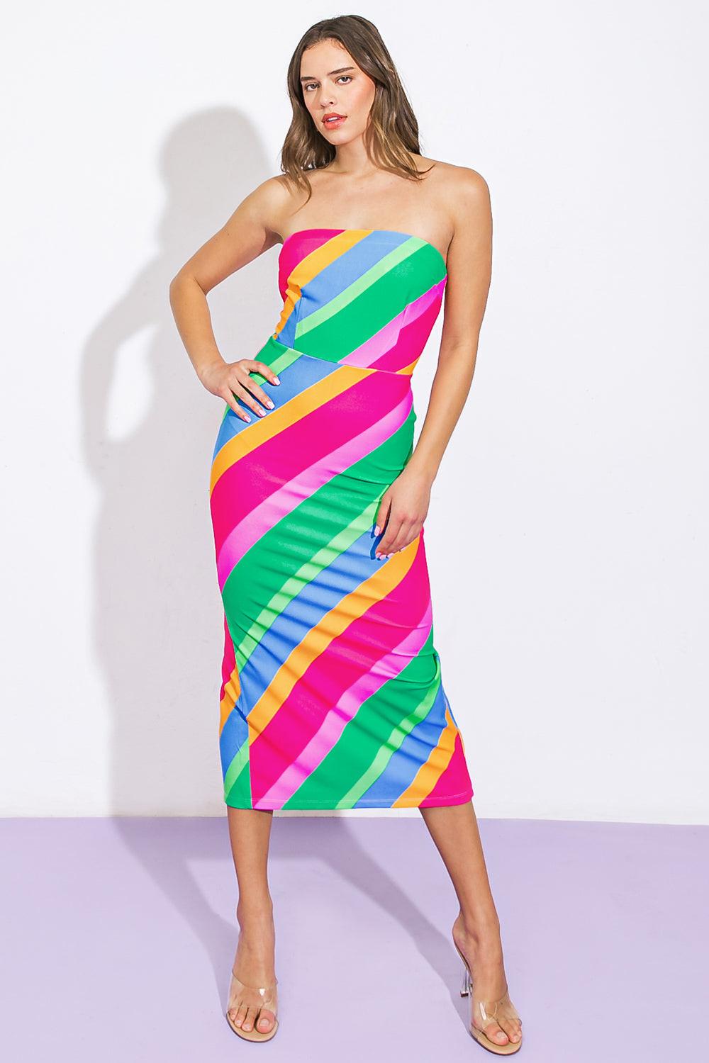 ALL OR NOTHING PONTI MIDI DRESS.