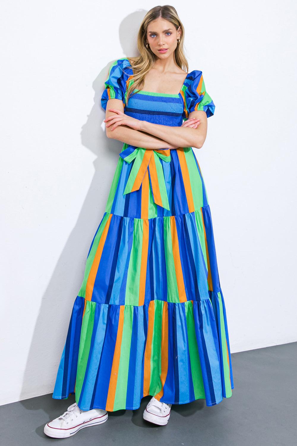 ALL ABOUT THE VIBE WOVEN MAXI DRESS.