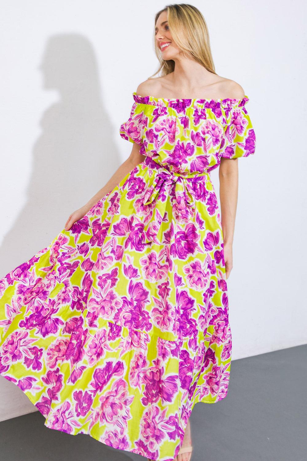I'M IN CHARGE WOVEN MIDI DRESS.