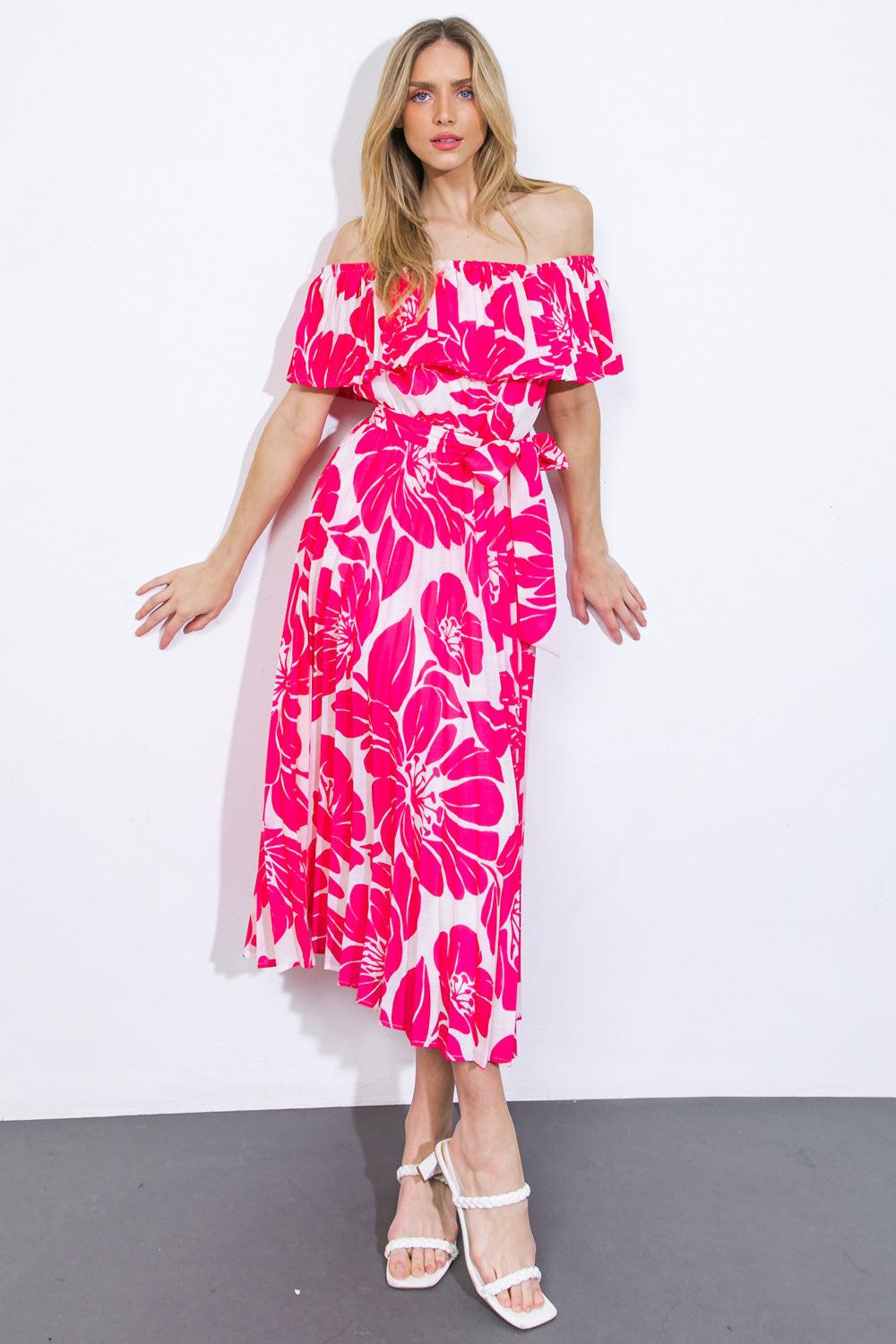 LOVE SCRIPT WOVEN MIDI DRESS.