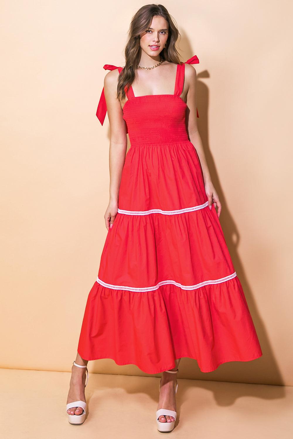 BETTER THAN EVER POPLIN MIDI DRESS.