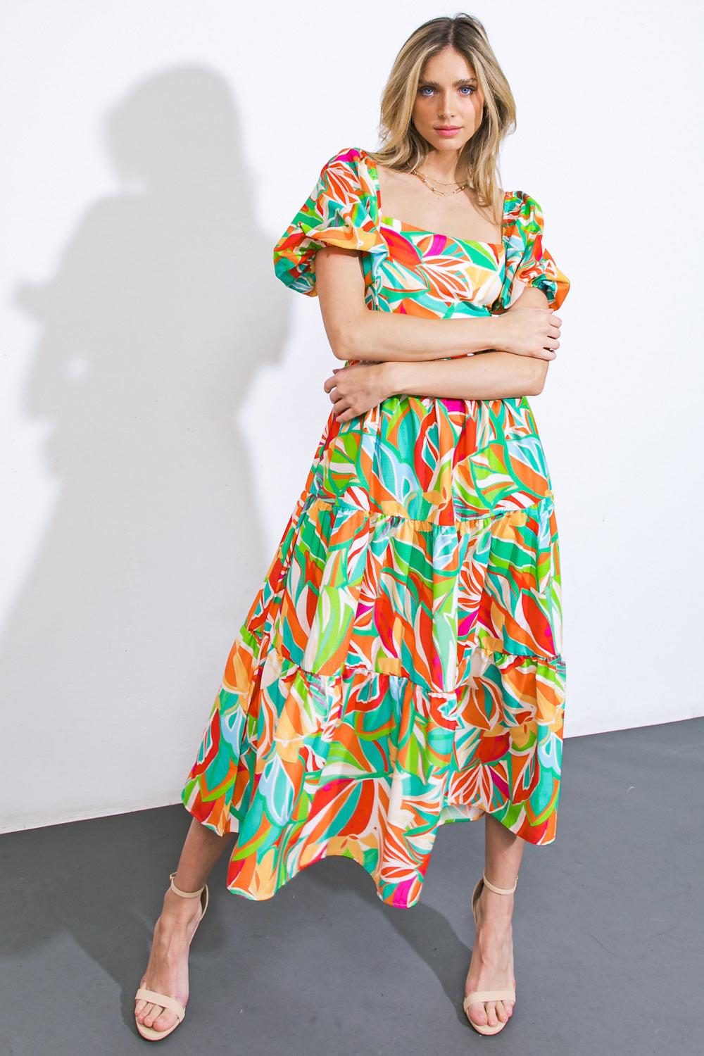 LONG LOST LOVER WOVEN MIDI DRESS.