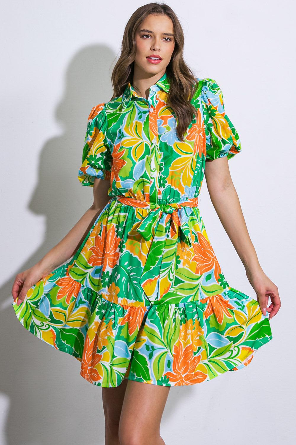 END GAME WOVEN MINI DRESS.