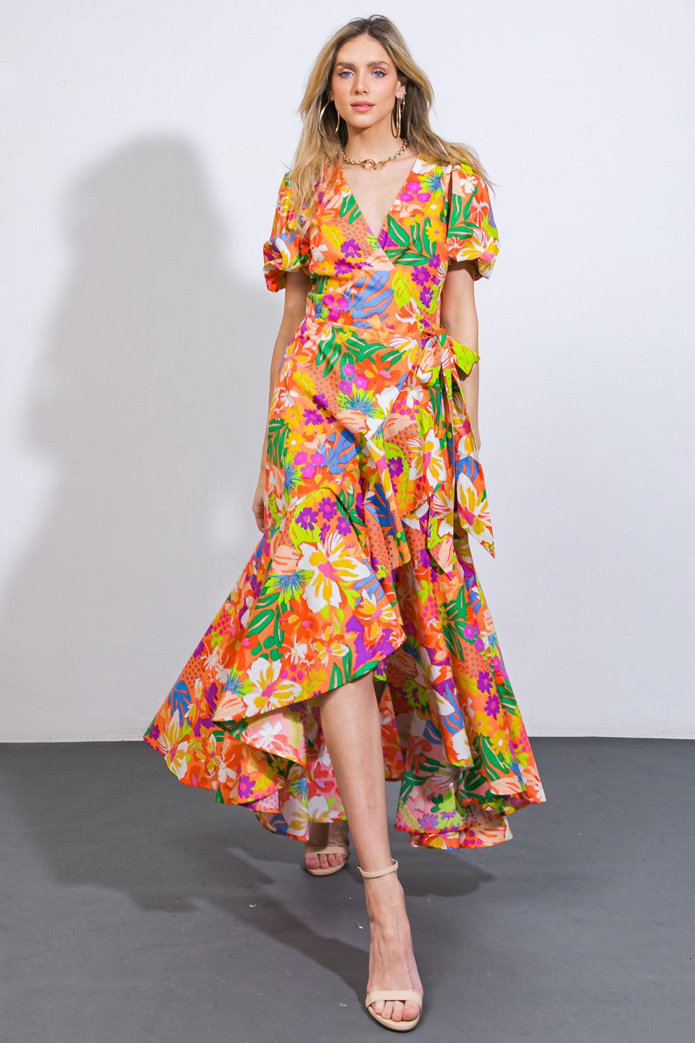 GARDEN OF LIFE WOVEN MIDI DRESS.