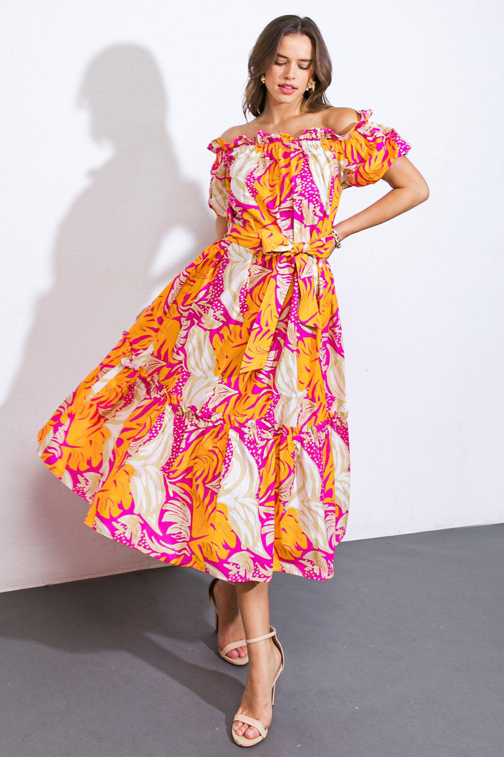 SCENIC OUTINGS WOVEN MINI DRESS.
