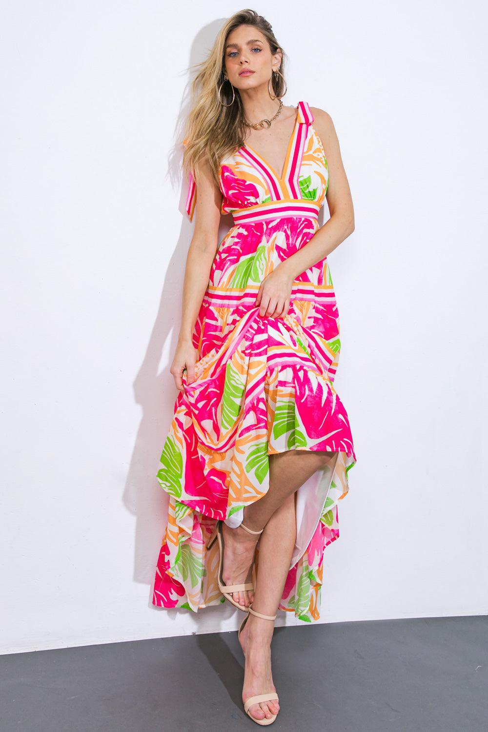 TAKE THE TRAILS WOVEN MAXI DRESS.
