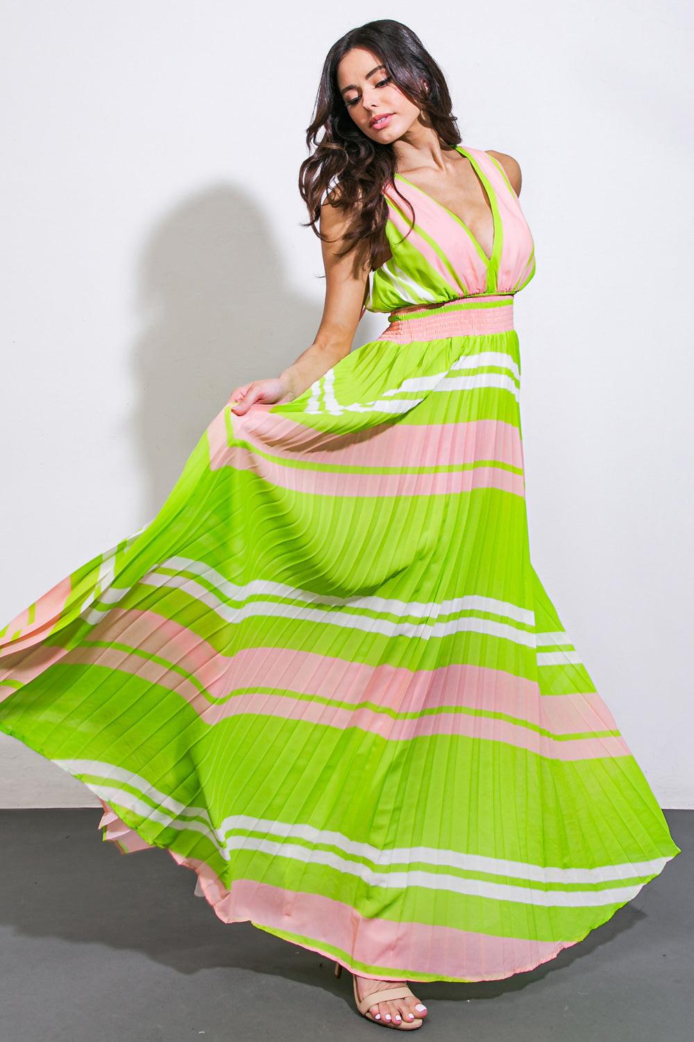 A QUICK TRIP WOVEN MAXI DRESS.