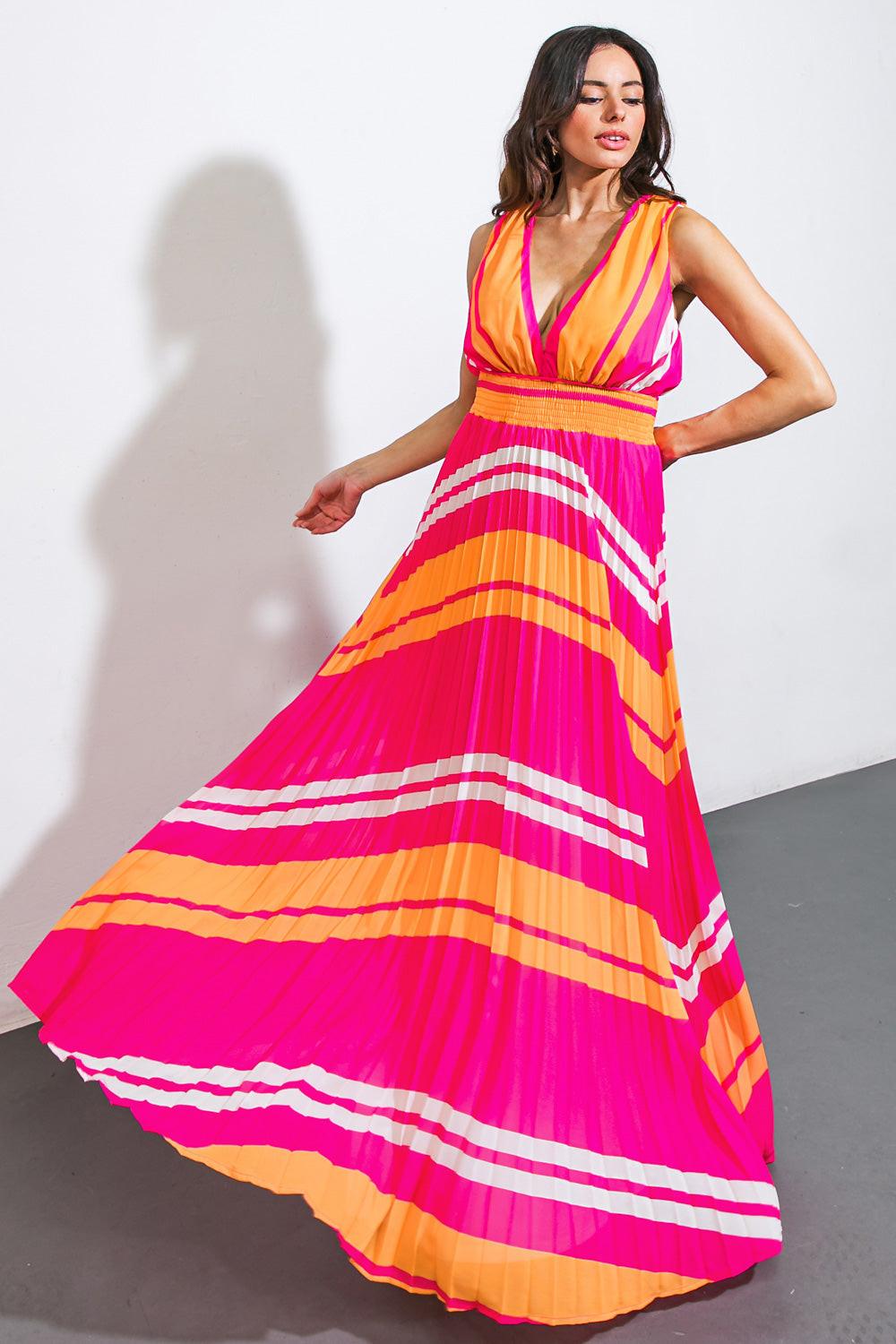 A QUICK TRIP WOVEN MAXI DRESS.