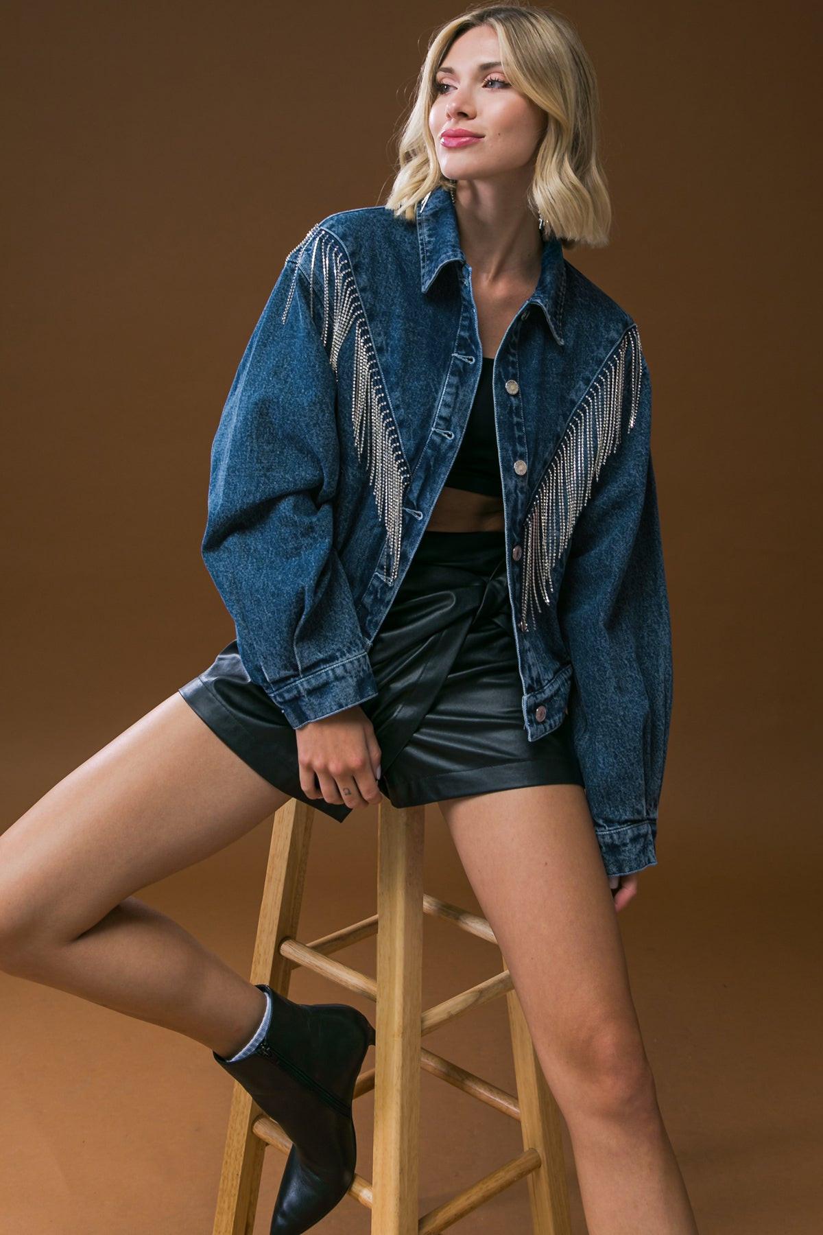 STUNNING EXCELLENCE WASHED DENIM JACKET.
