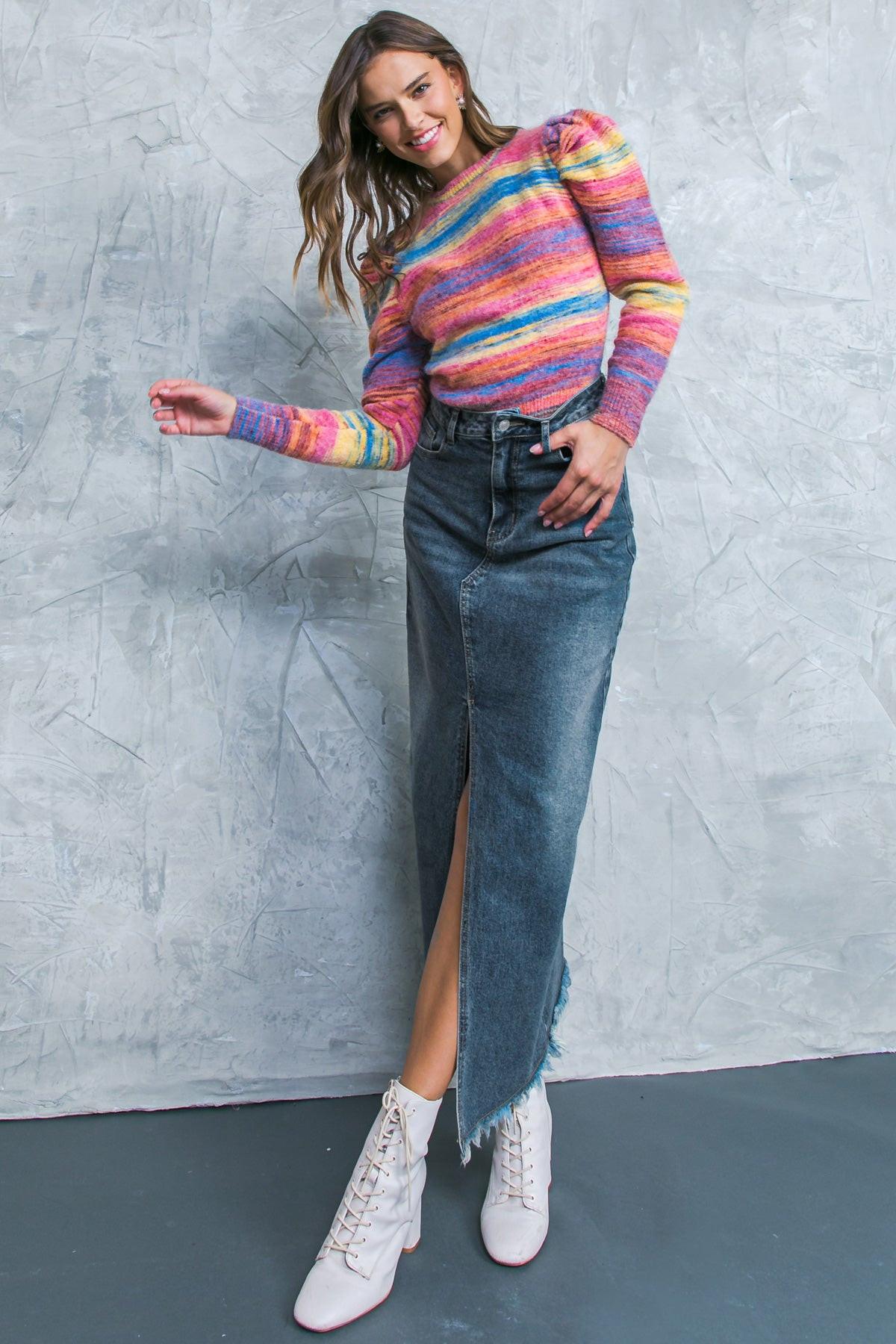 MAJESTIC PERFECTION DENIM SKIRT.