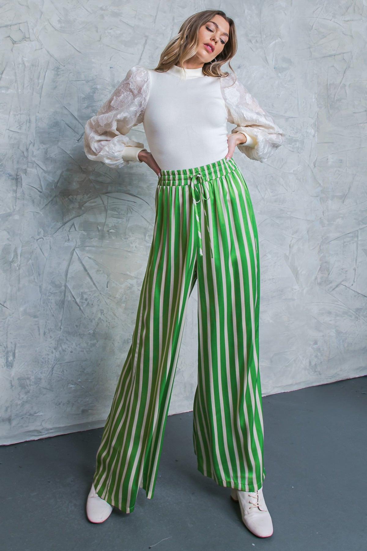 NOTHING TO REGRET SATIN PANTS.