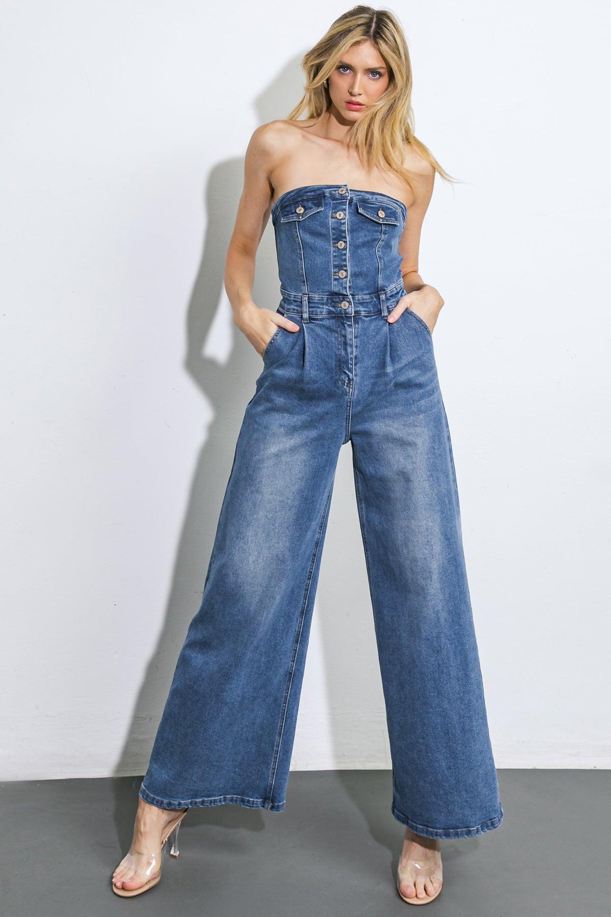 SKY FULL OF STARS DENIM JUMPSUIT.