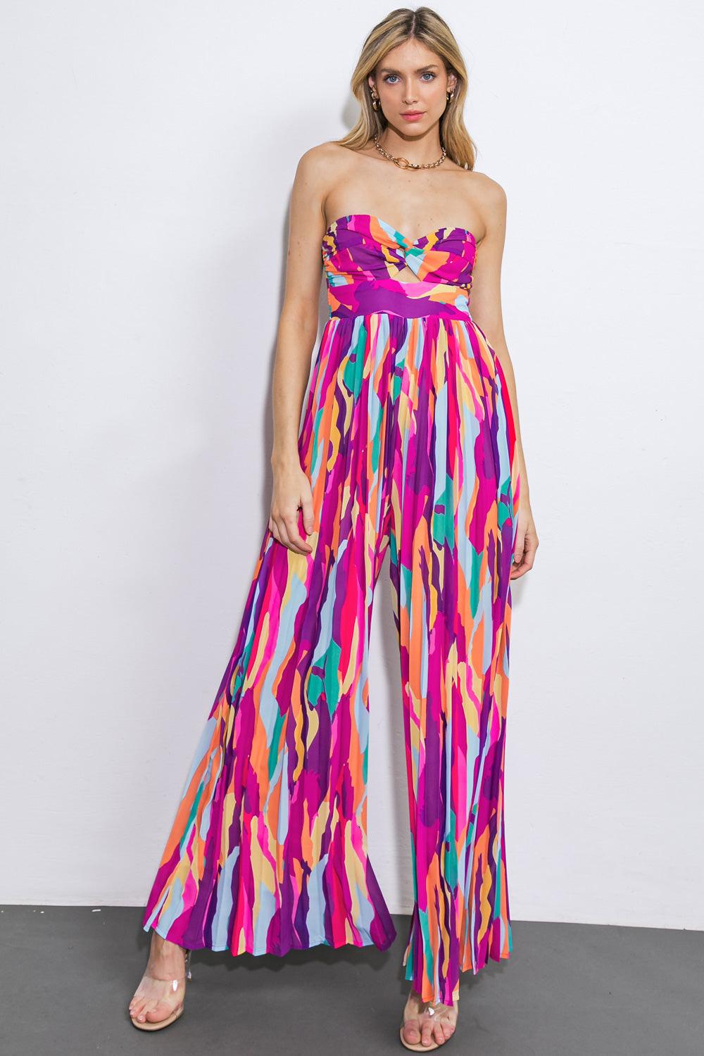 ONE THING AT A TIME WOVEN JUMPSUIT.