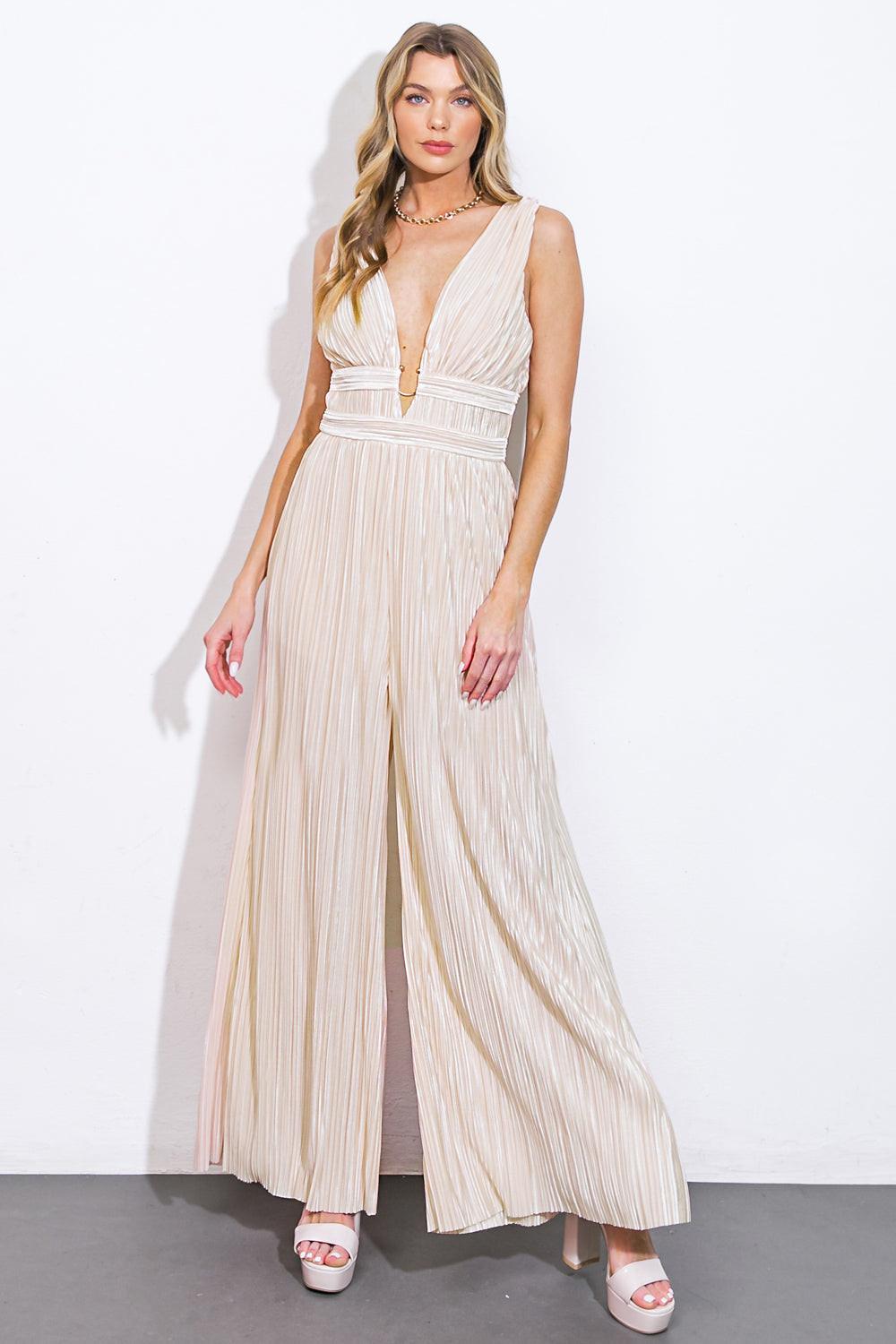 PURE AMBITION WOVEN JUMPSUIT.