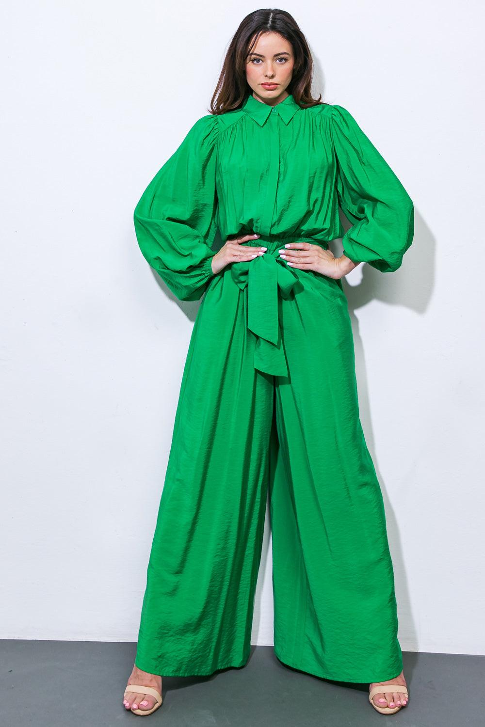 Dress Jealous Tomato Green Jumpsuit SHE'S IRRESISTIBLE WOVEN JUMPSUIT From Flying  Tomato At Sophia's Style