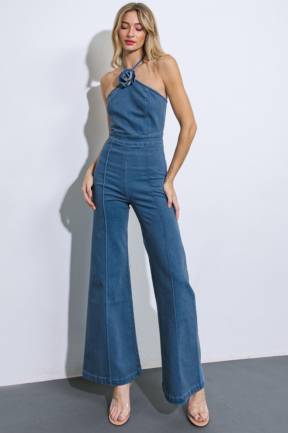 CALL ME LOVELY DENIM JUMPSUIT.