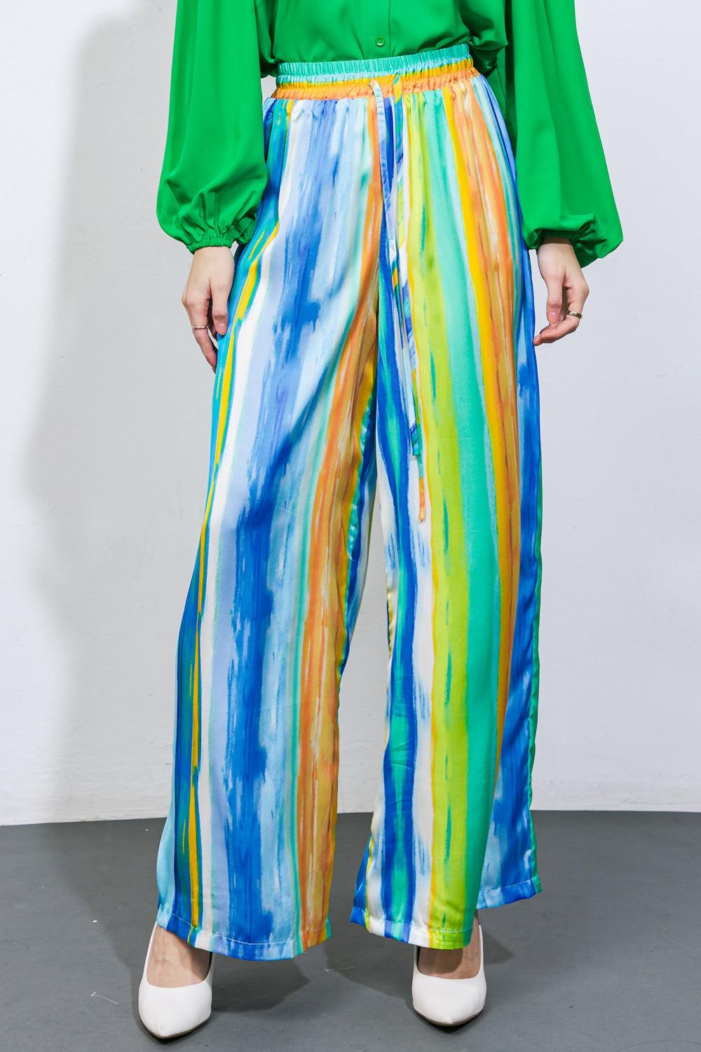 TAKE ME DANCING WOVEN SATIN PANTS.