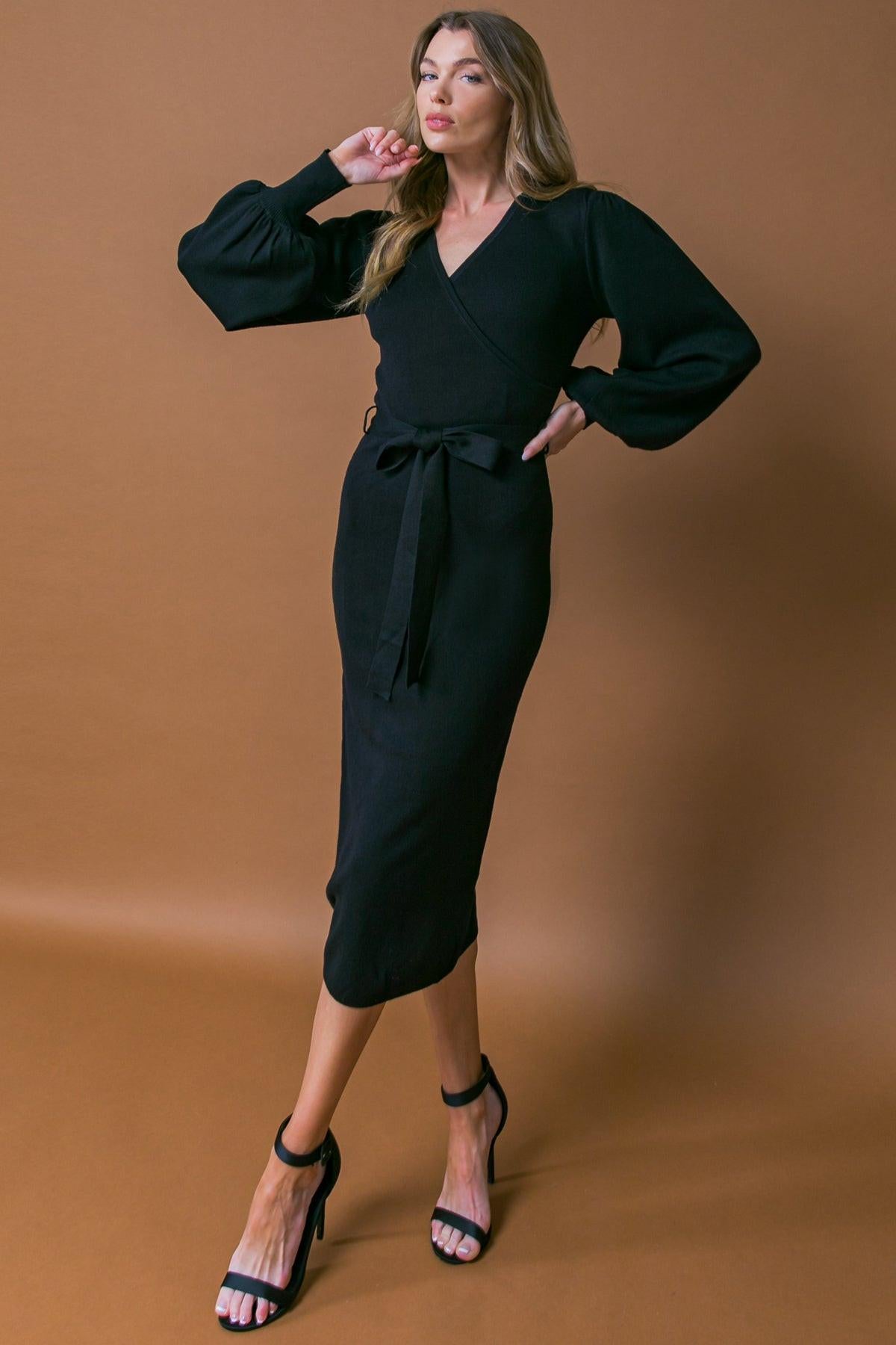 ADORABLE IDEAL SWEATER MIDI DRESS.