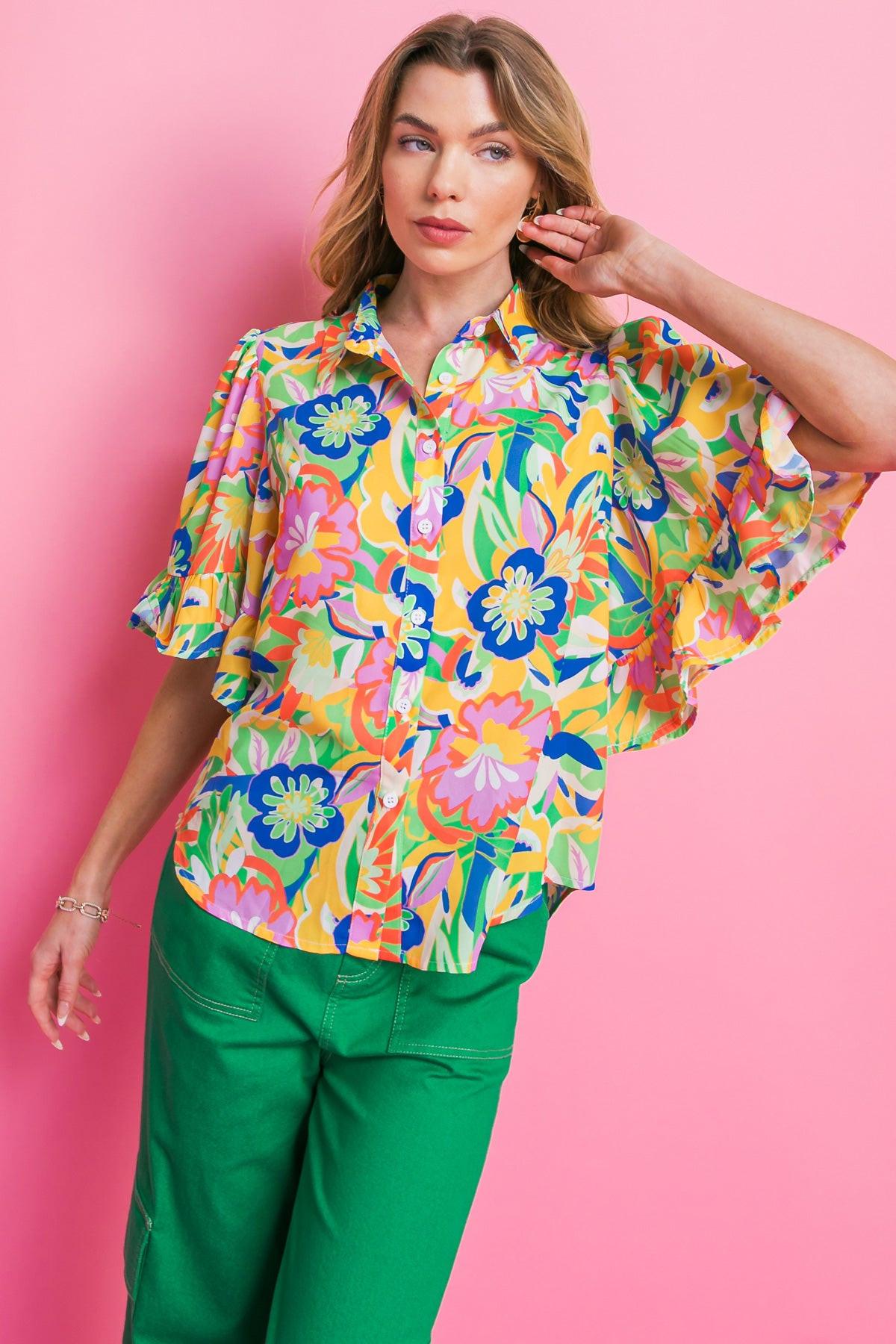 READY TO GET AWAY WOVEN TOP.