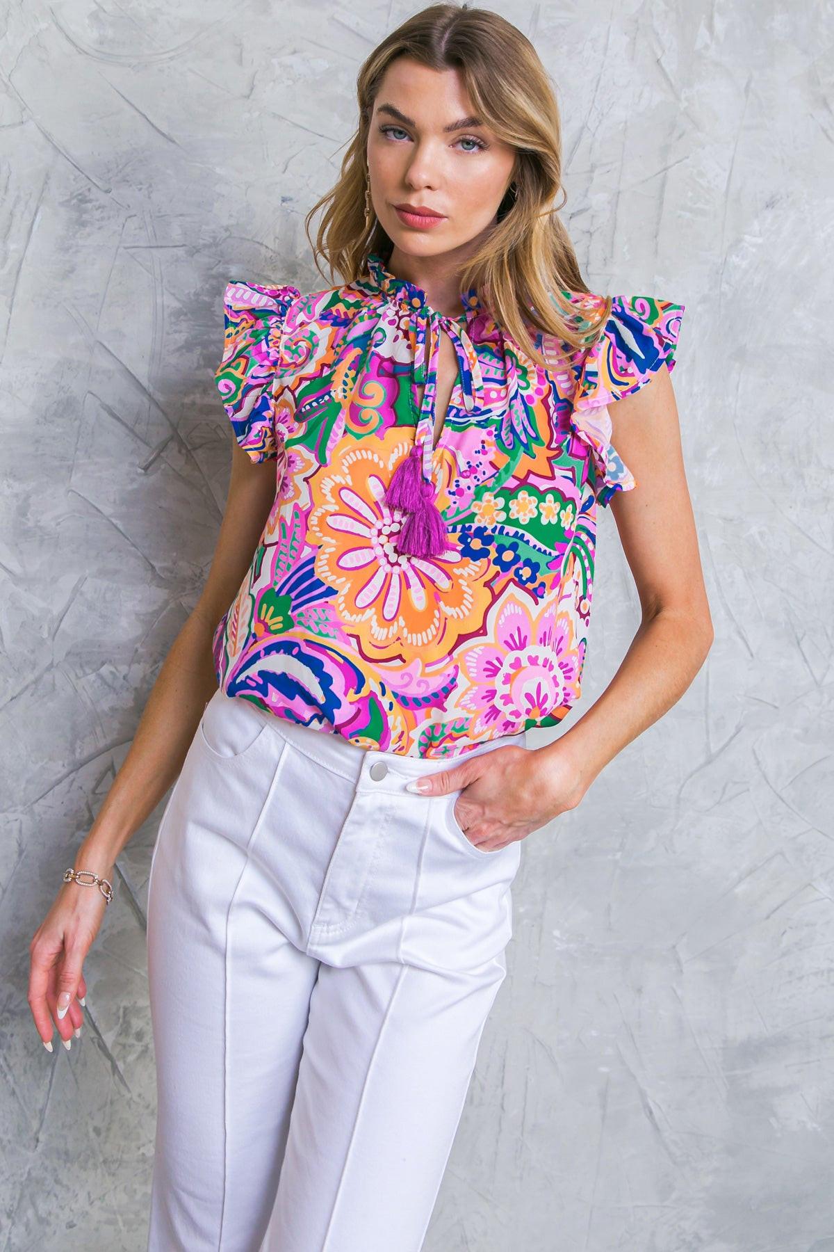 DAYTIME DREAMS WOVEN TOP.